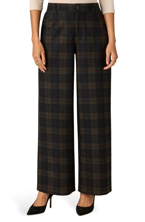 Whitney Skyrise Plaid Wide Leg Trousers