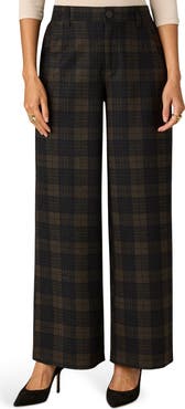 Wit & Wisdom Whitney Skyrise Plaid Wide Leg Trousers