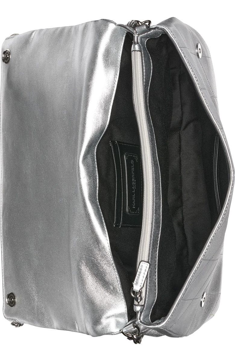 KARL LAGERFELD PARIS Lavande Large Crossbody, Alternate, color, Metallic Silver