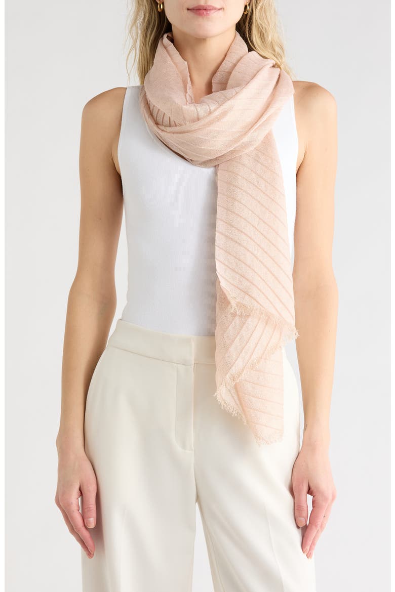 Wide Pleated Scarf, Main, color, CHAMPAGNE