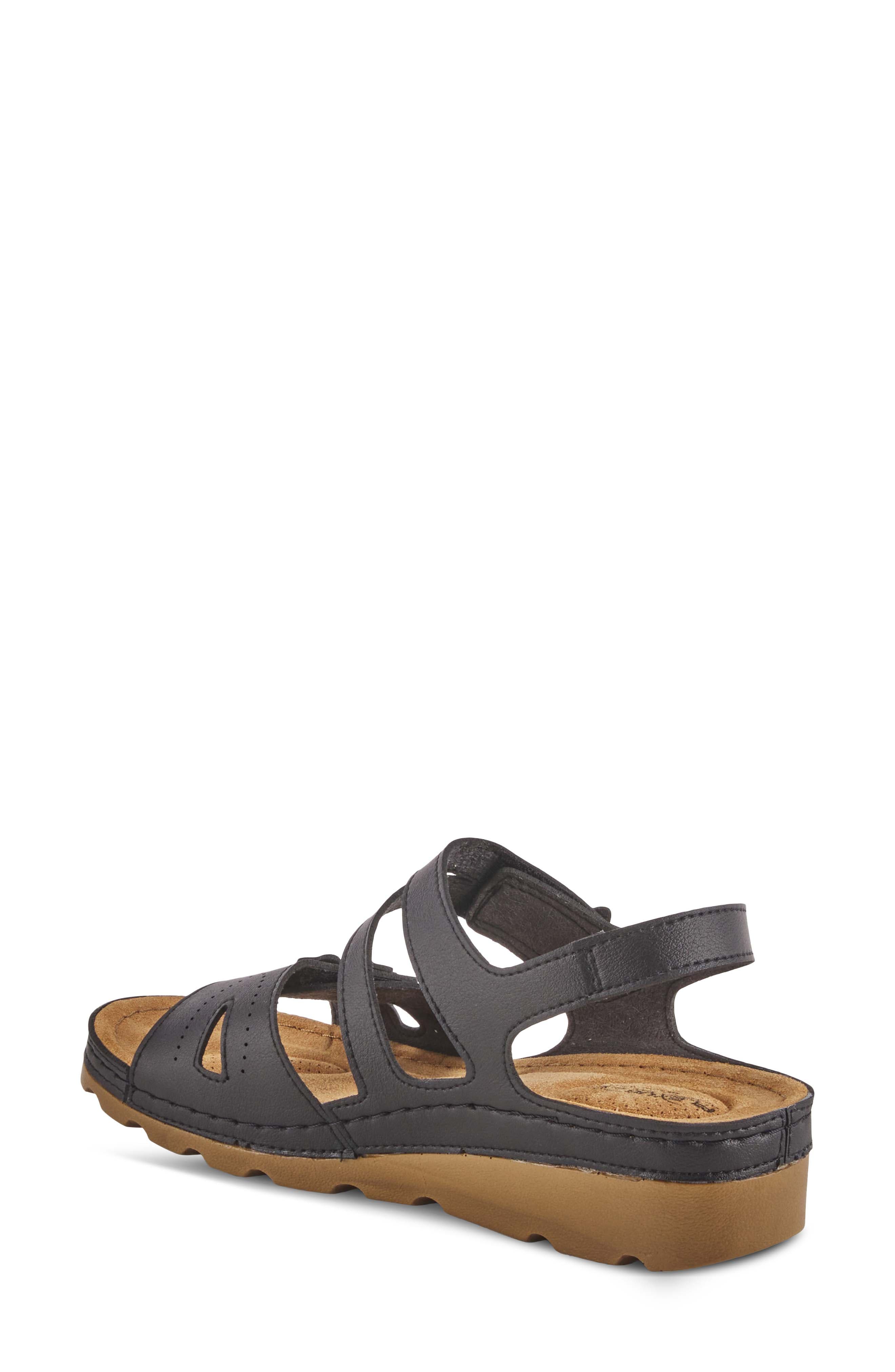 Flexus by Spring Step Poncia Slingback Wedge Sandal, Alternate, color, Black