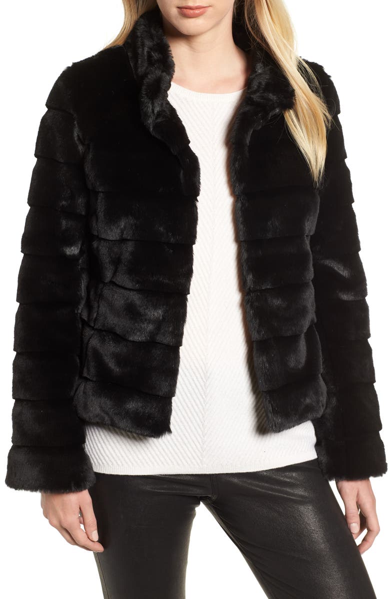 Kristen Blake Faux Fur Quilted Jacket, Main, color,