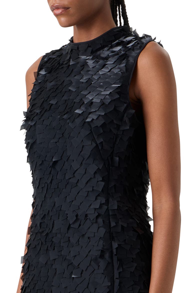 Layered Organza Tile Sheath Dress, Alternate, color, BLACK