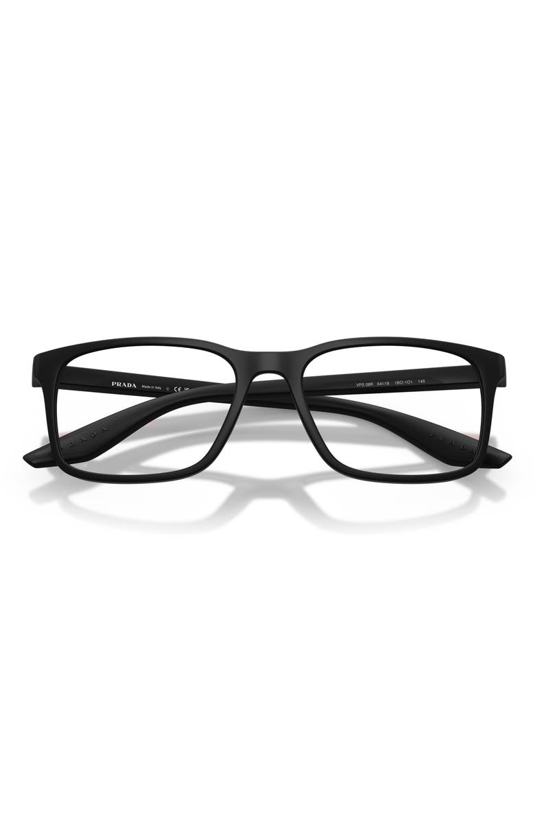 Prada Linea Rossa 54mm Pillow Optical Glasses, Alternate, color, Matte Black