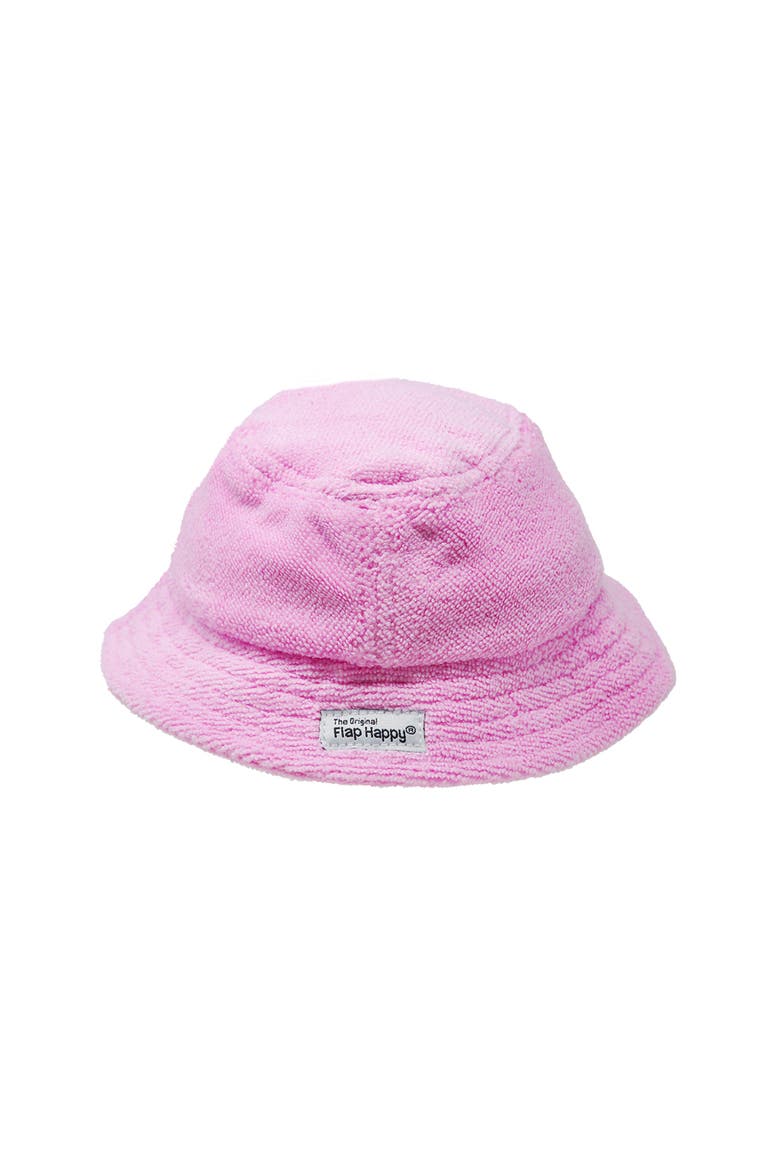 Kids UPF 50+ Terry Beach Bucket Sun Hat, Main, color, Pink
