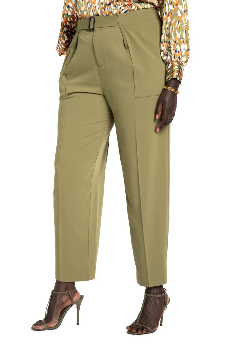 ELOQUII Belted High Waist Trousers, Main, color,