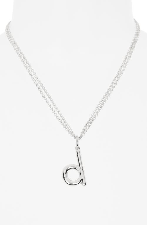 Leith Lowercase Initial Bubble Pendant Necklace In Metallic