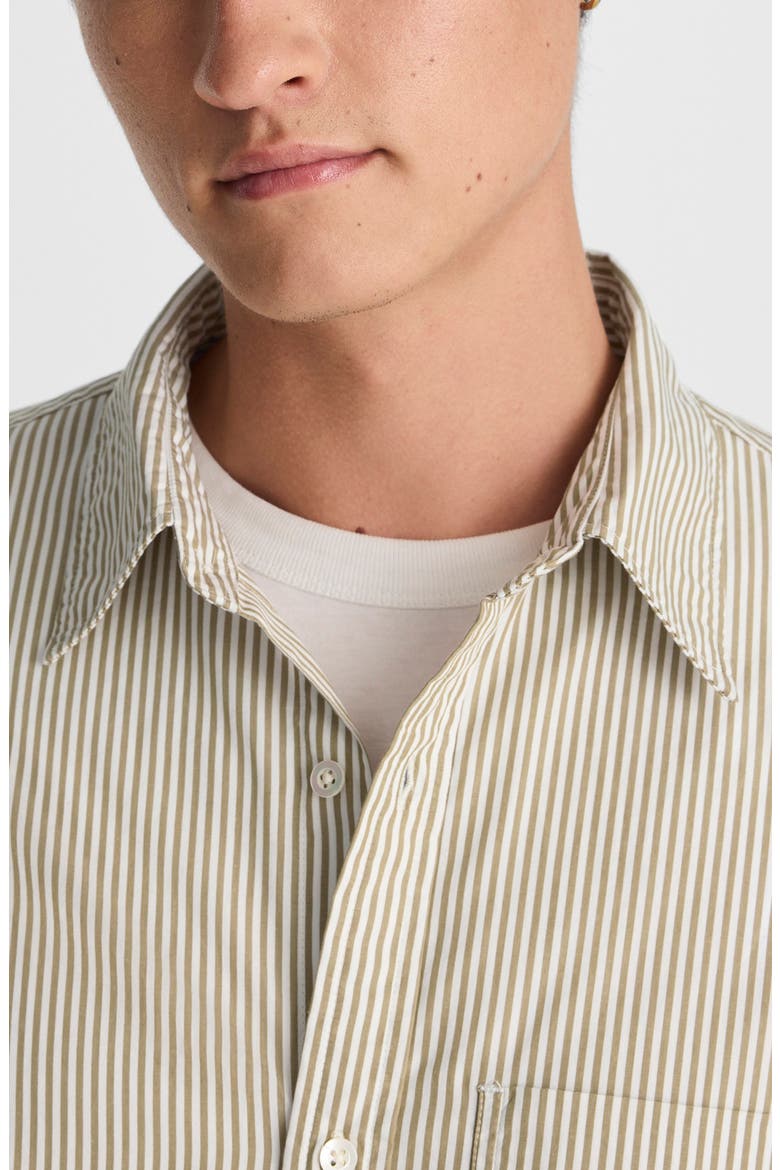Stripe Cotton Poplin Button-Up Shirt, Alternate, color, AGED OLIVE STRIPE