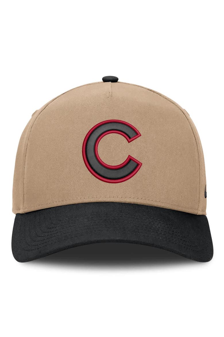 Men's Nike  Khaki/Black Chicago Cubs Rise A-Frame Adjustable Hat, Alternate, color, Khaki