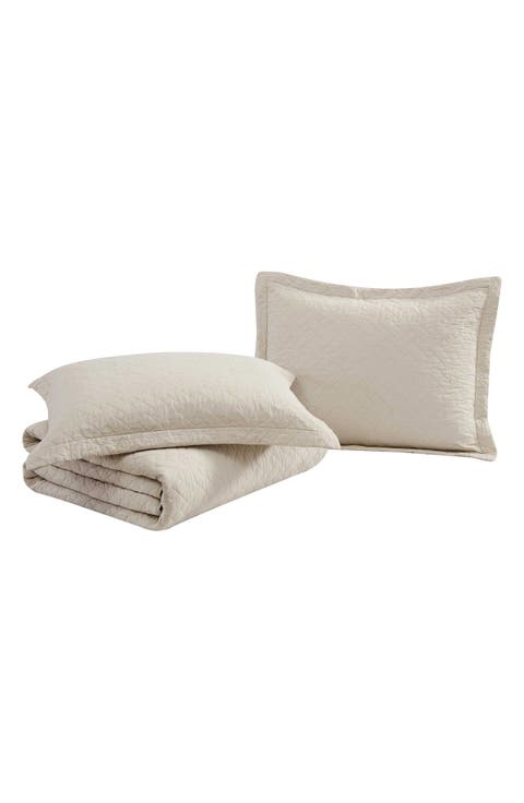 Solid Cotton Quilt & Sham Set