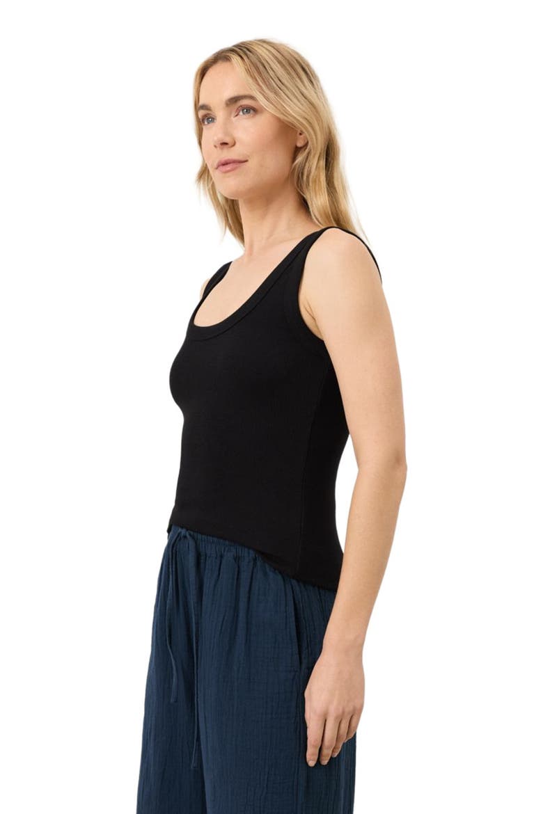 Perfect Rib Scoop Neck Tank Made With Organic Cotton, Alternate, color, Black