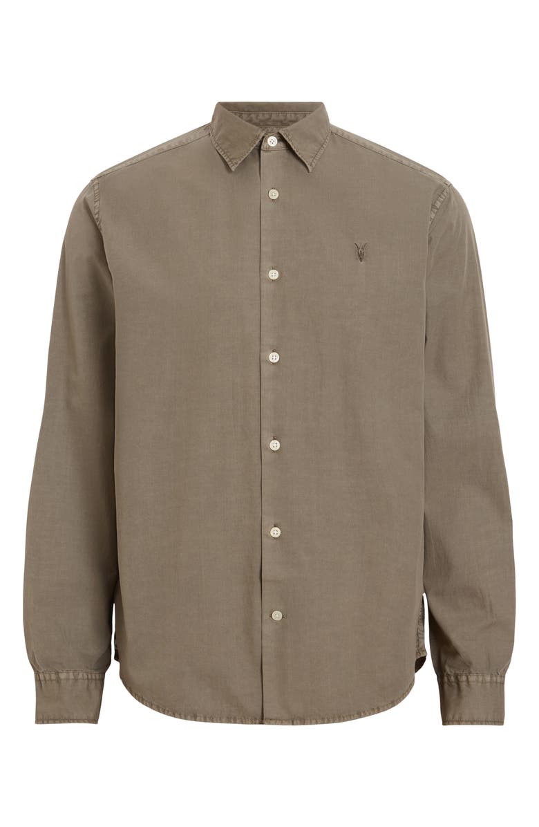 AllSaints Tahoe Button-Up Shirt, Alternate, color, Acre Brown