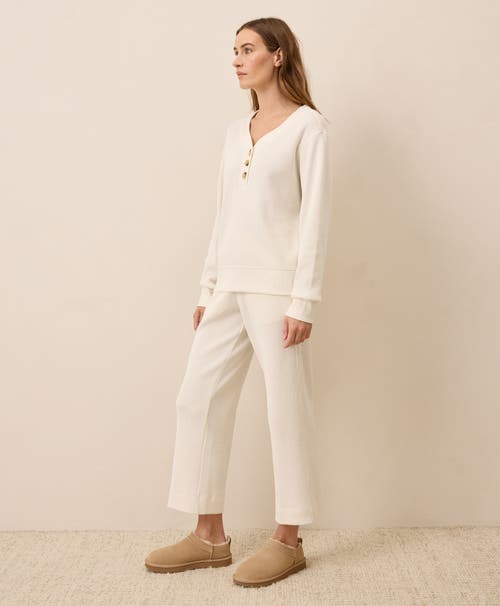 Pact Thermal Waffle Wide Leg Pant In White