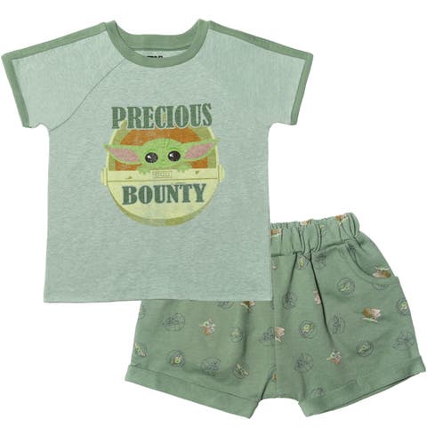 The Mandalorian Baby Yoda T-Shirt & French Terry Shorts Set (Toddler, Little Kid & Big Kid)