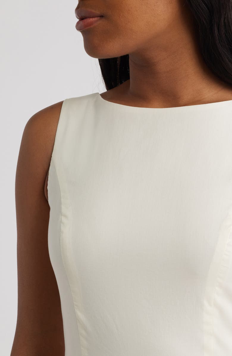 WAYF Bria Boatneck Cotton Dress, Alternate, color, Cream