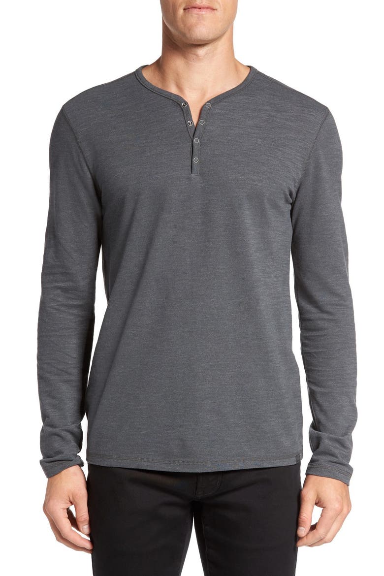 Snap Placket Henley, Main, color, GREY FLANNEL
