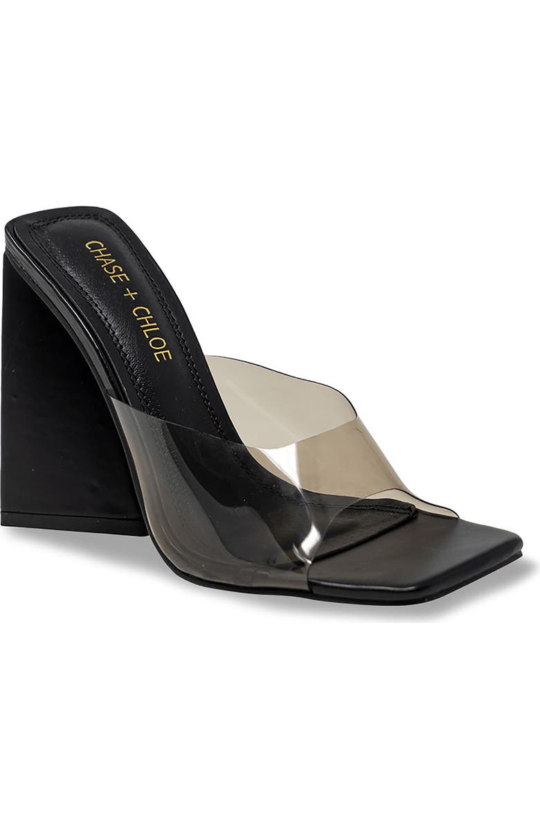 CHASE AND CHLOE Natalia Clear Strap Mule Sandal, Main, color,