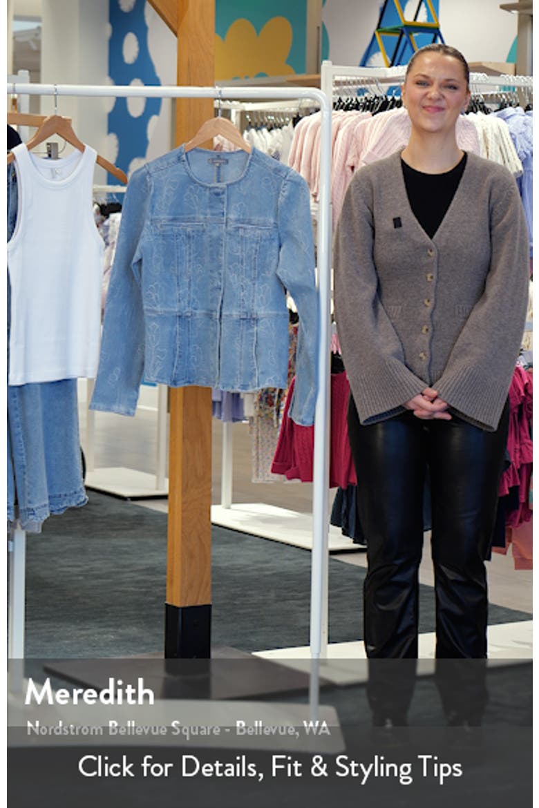 Embroidered Peplum Denim Jacket video