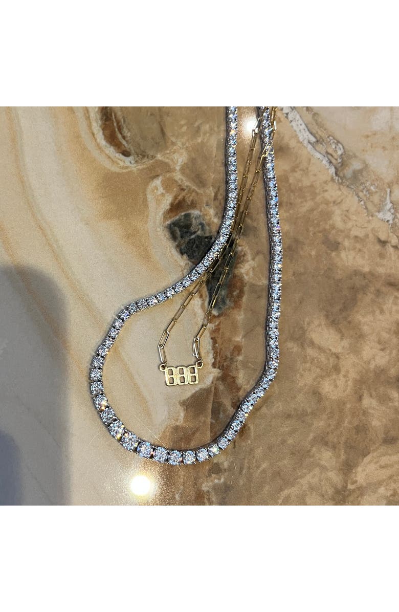 Leni James The Jaimie 4 Prong Graduated Tennis Necklace, Alternate, color, Silver