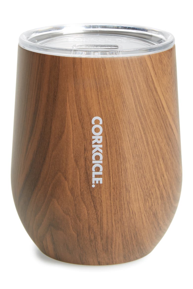 Stemless Insulated Wine Glass, Main, color, WALNUT