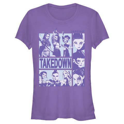 Junior's KPop Demon Hunters Takedown Huntrix Logo  Graphic T-Shirt