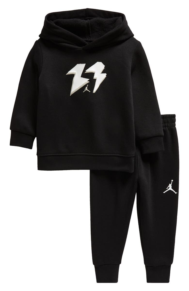 Jordan Cotton Blend Fleece Hoodie & Sweatpants Set, Main, color, 023Black