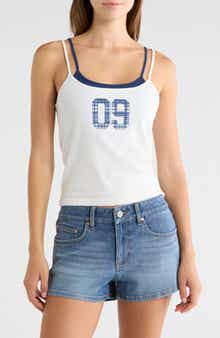 09 Plaid Graphic Layered Tank