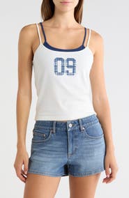 Vinyl Icons 09 Plaid Graphic Layered Tank
