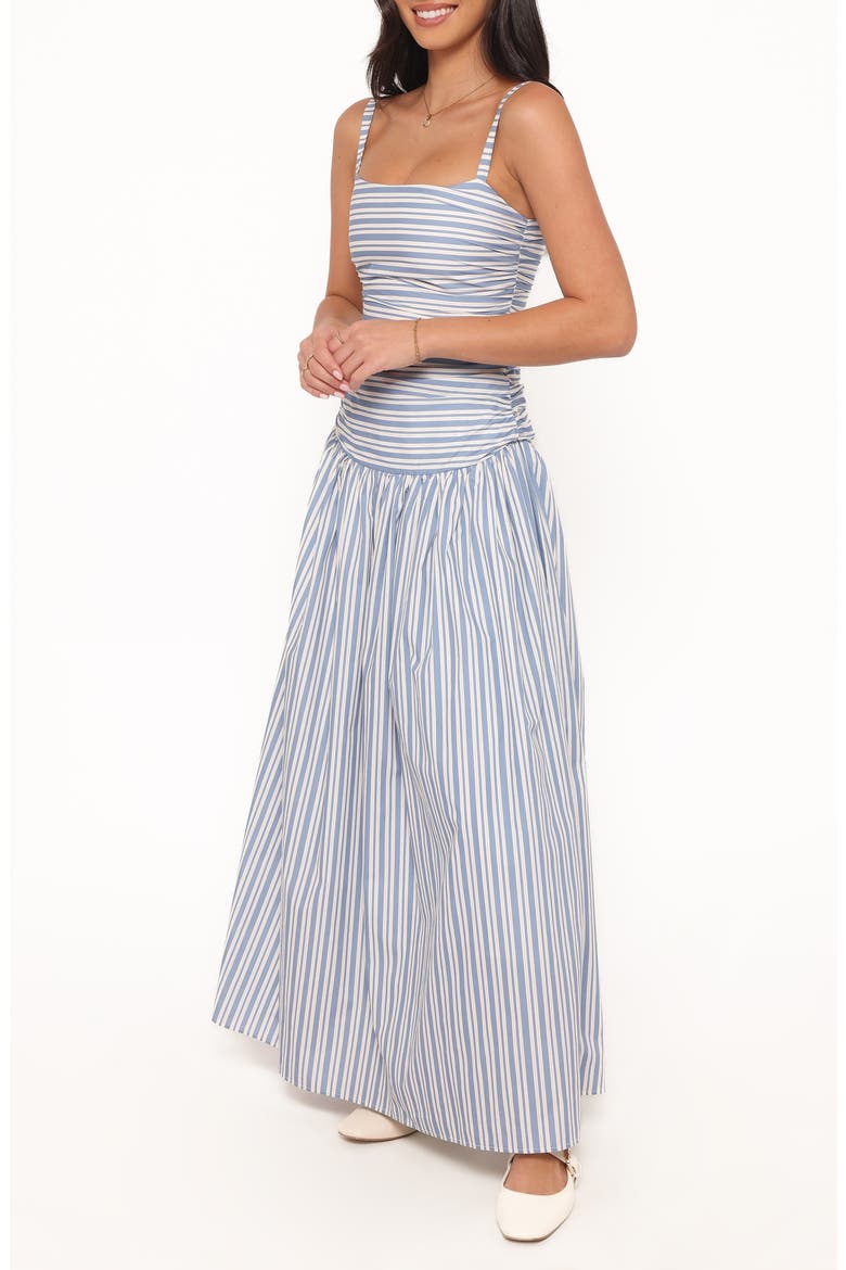 Carlisle Striped Cotton Maxi Dress, Alternate, color, BLUE STRIPE