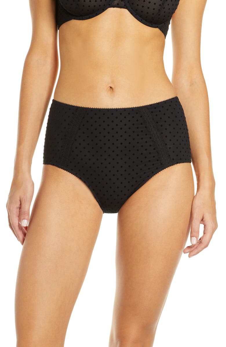 JASON WU GREY Jason Wu Collection Flocked Dot High Waist Briefs, Main, color, 