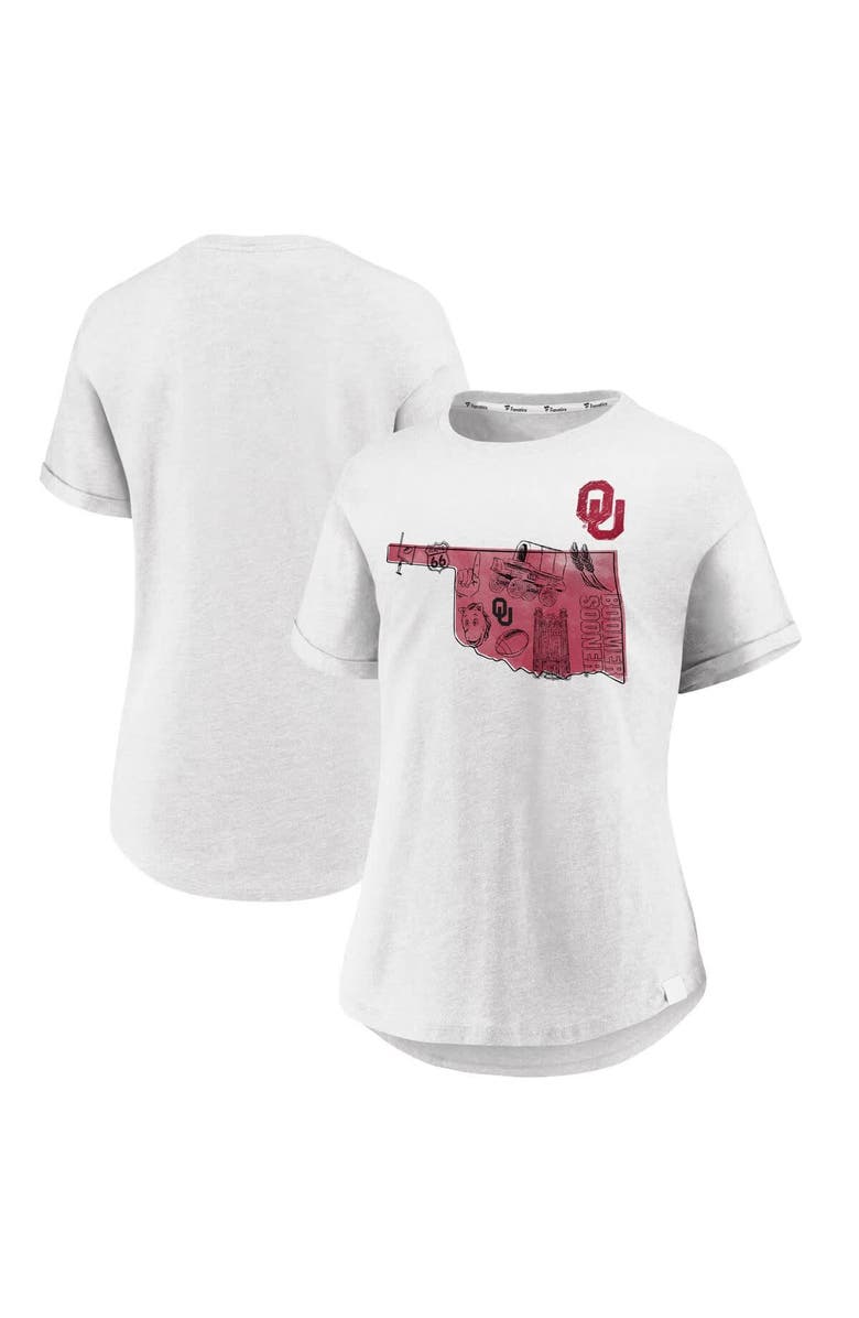 FANATICS Women's Fanatics  White Oklahoma Sooners True Classics Hometown Tacked Sleeve T-Shirt, Alternate, color, White