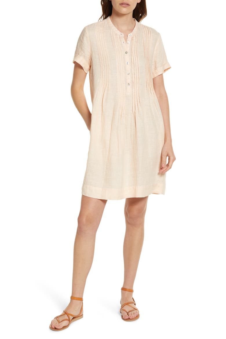 Gemina Linen Dress, Main, color, AMBER LIGHT BASKETWEAVE