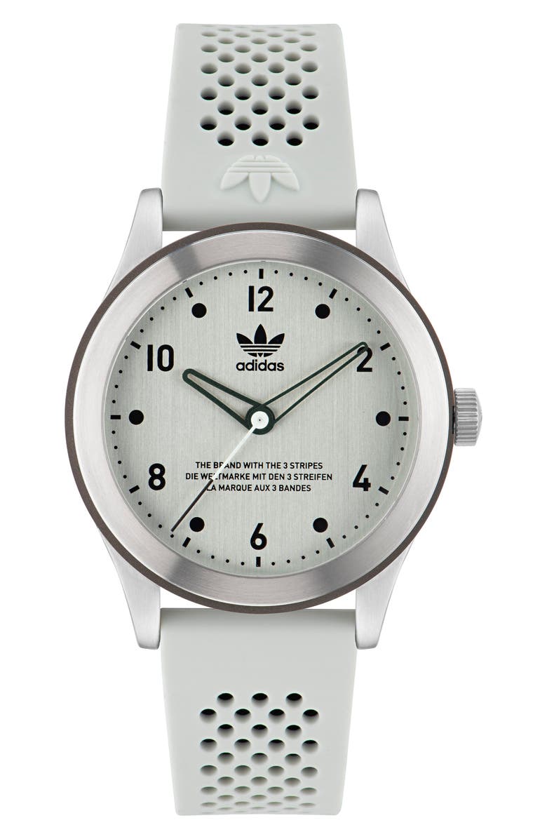 adidas Code Three Silicone Strap Watch, 40mm, Main, color,