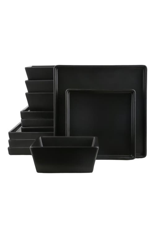 Stone Lain Grace Stoneware 12-piece Dinnerware Set In Black