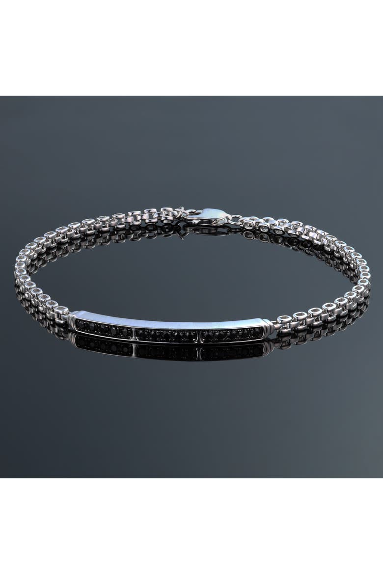 Kaito 0.55CT Pavé Bar Black Spinel Bracelet 925 Silver, Alternate, color, Sterling Silver