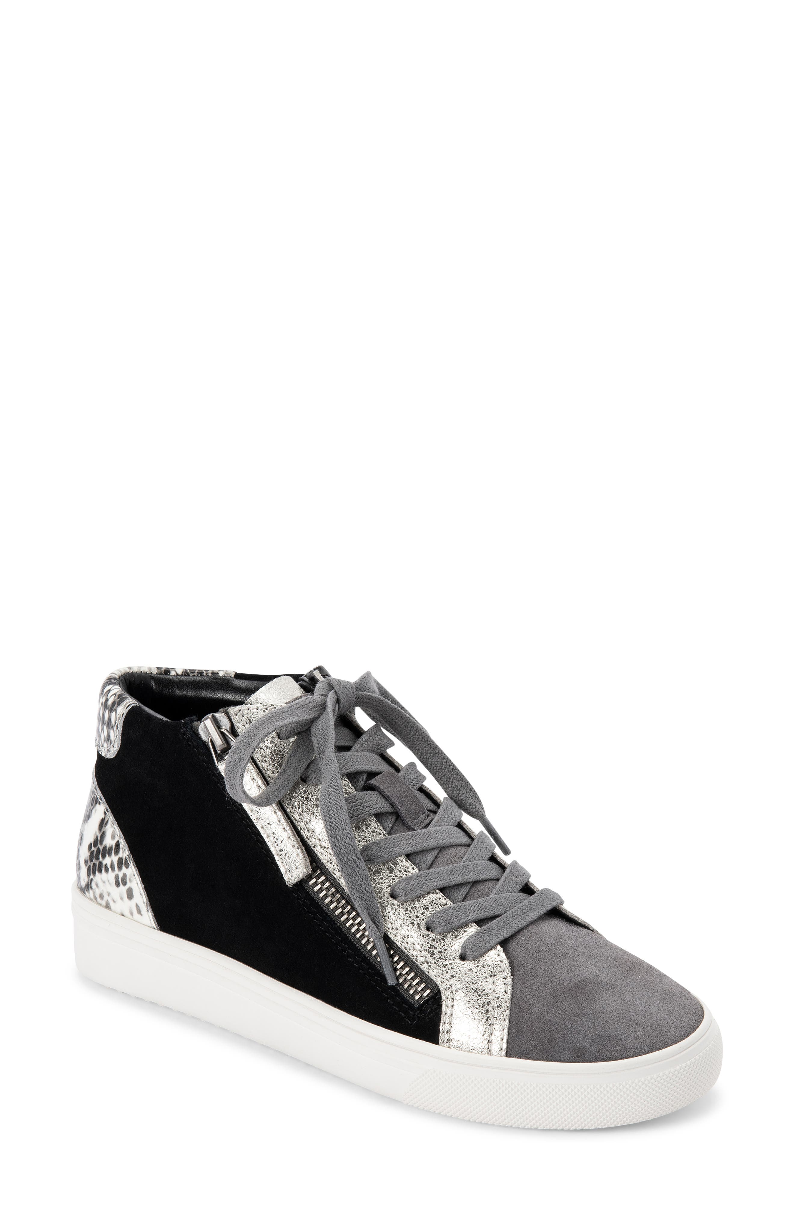 Genesis Waterproof Snake Embossed Hidden Wedge Sneaker, Main, color, GREY MULTI LEATHER
