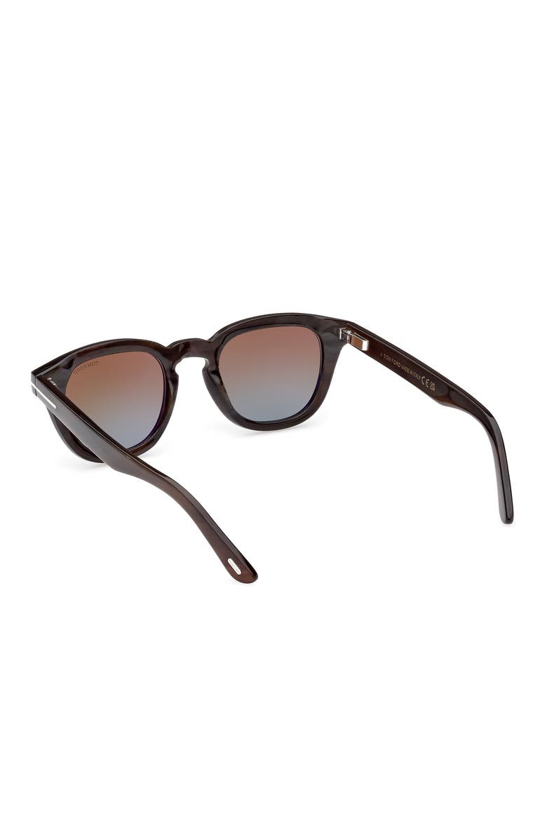 48mm Gradient Polarized Square Sunglasses, Alternate, color, BROWN HORN / GRADIENT BROWN