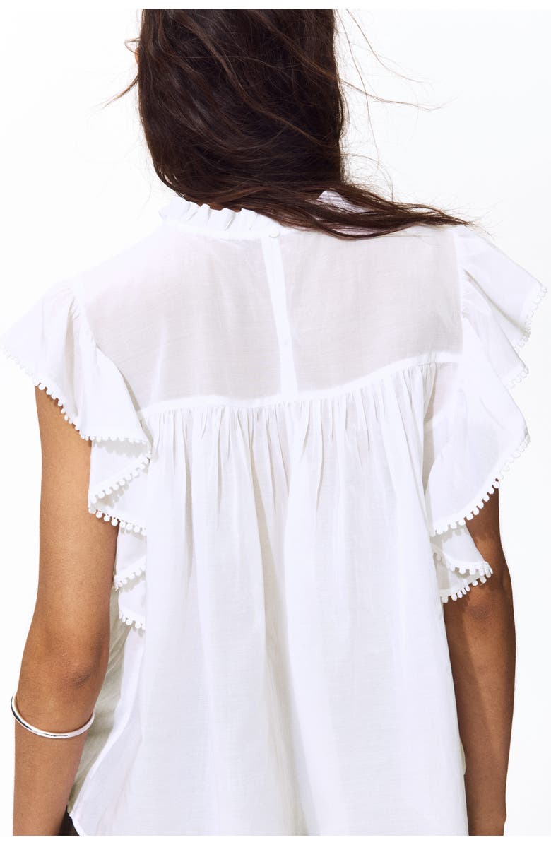H&M Frill-trimmed Blouse, Alternate, color, White