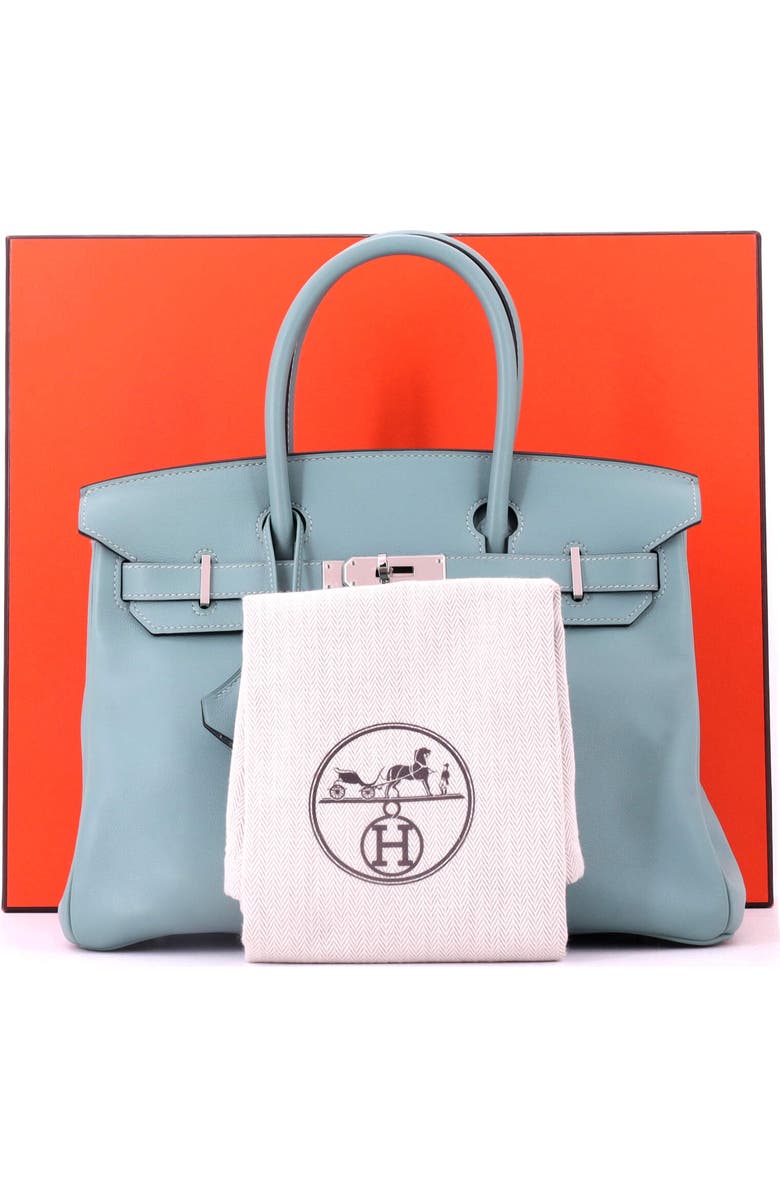 Pre-Owned Hermes Birkin Handbag Blue Swift with Palladium Hardware 30, Alternate, color, Ciel