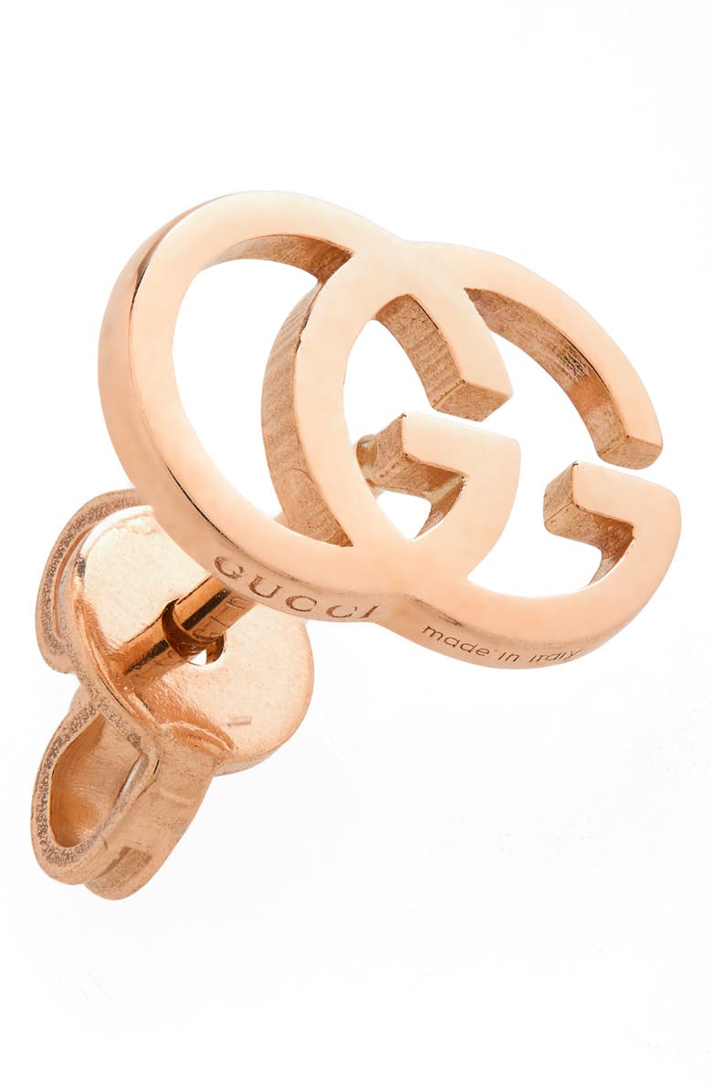 Gucci Running G 18K Gold Stud Earrings, Alternate, color, 