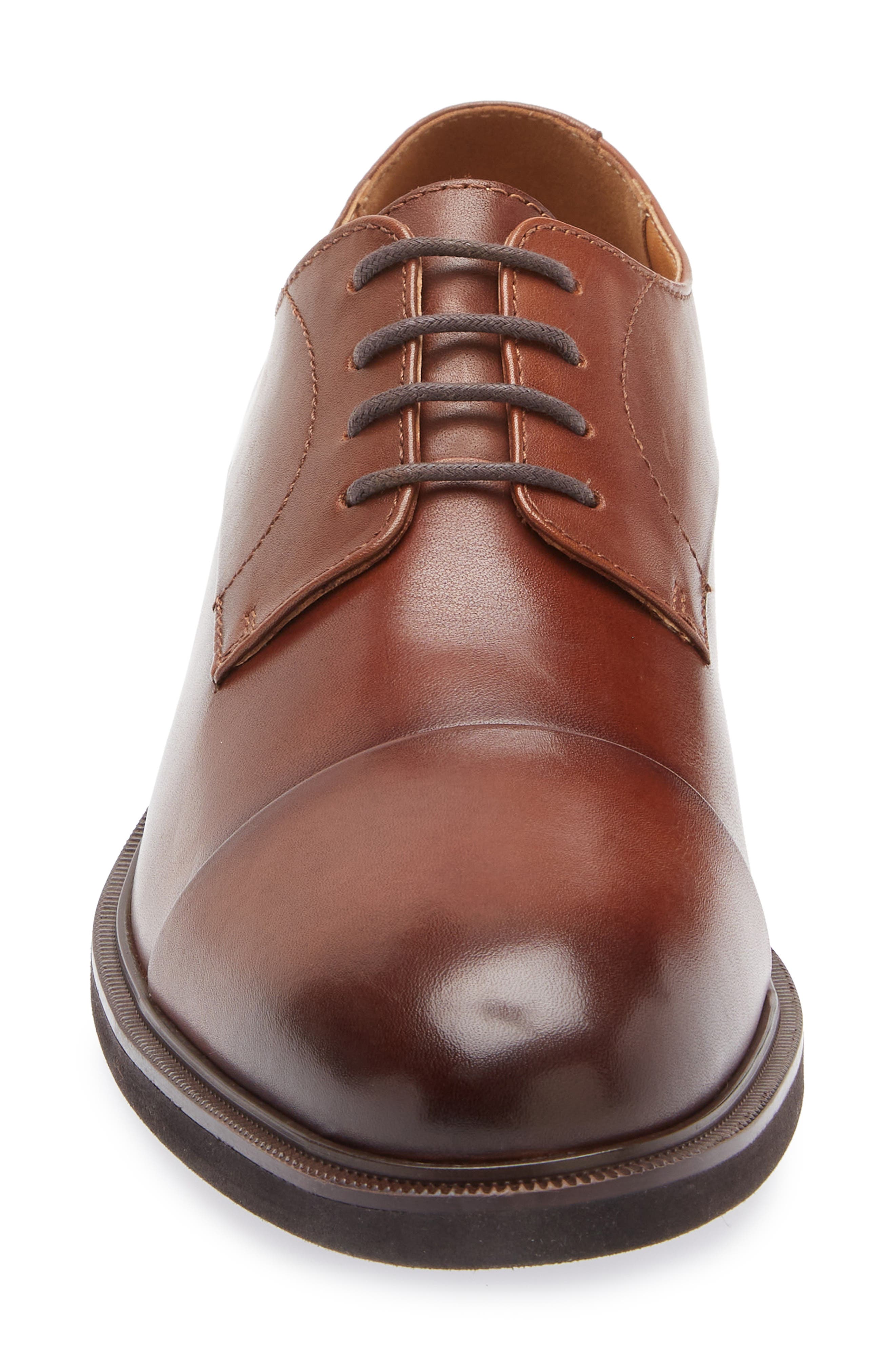 Ryden Cap Toe Derby, Alternate, color, BROWN LEATHER
