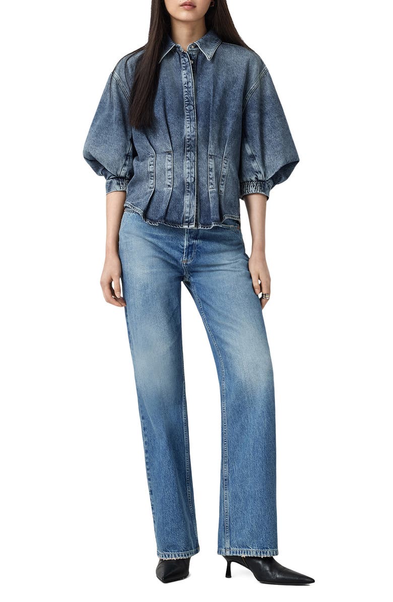 AllSaints Brooklyn Straight Leg Jeans, Alternate, color, Indigo Blue