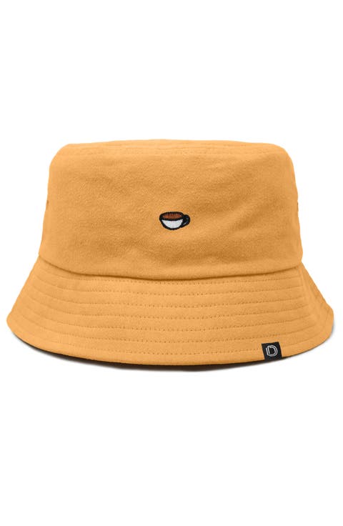 Womens Lil Coffee Cotton Bucket Hat