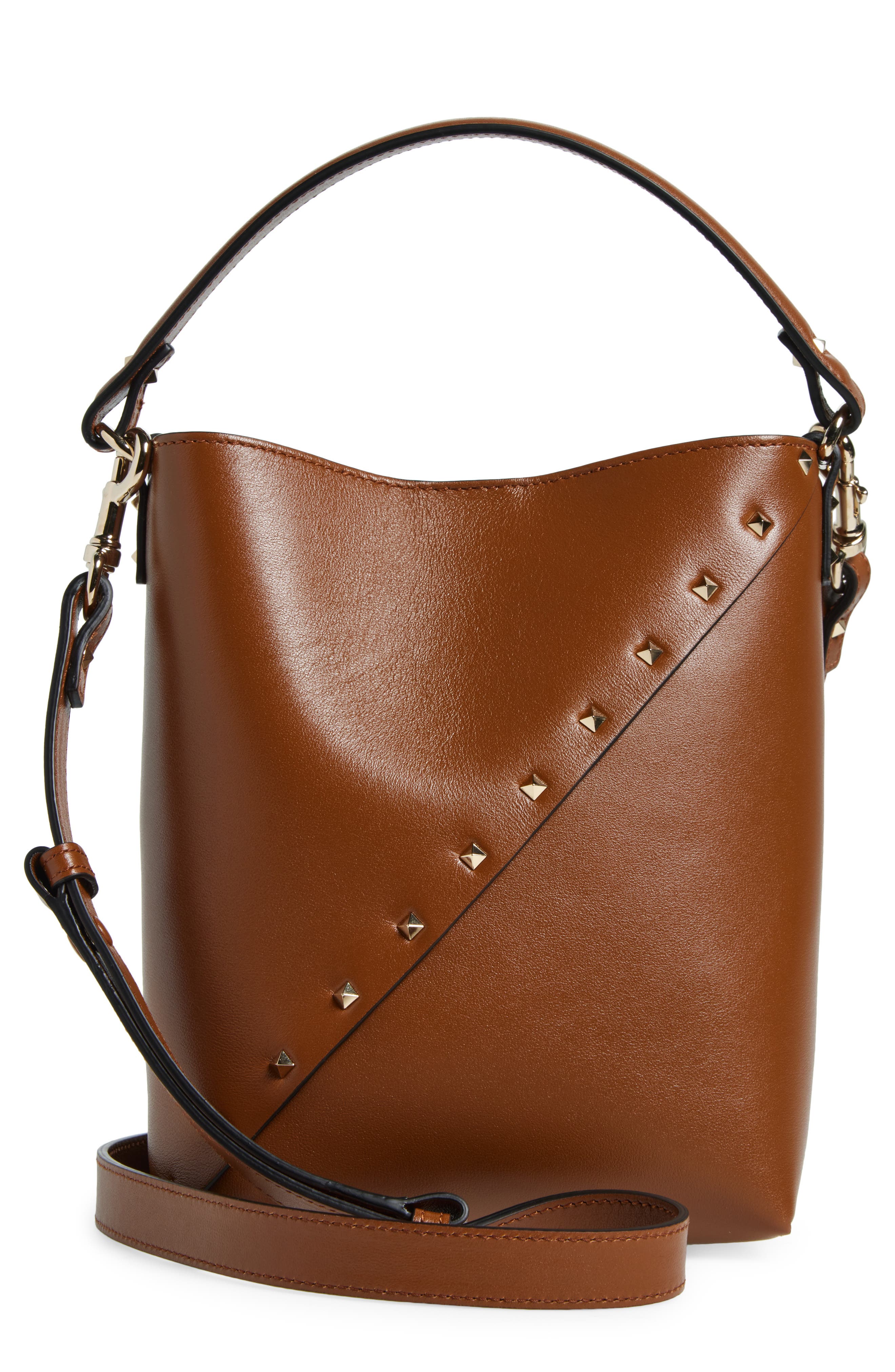 Valentino Garavani Rockstud Wispy Crossbody Bucket Bag, Main, color, 
