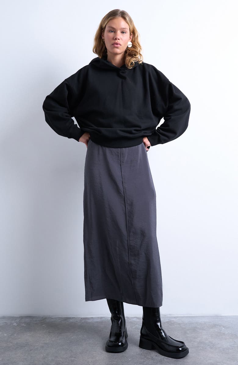 Topshop Ultimate Hoodie, Alternate, color, Black