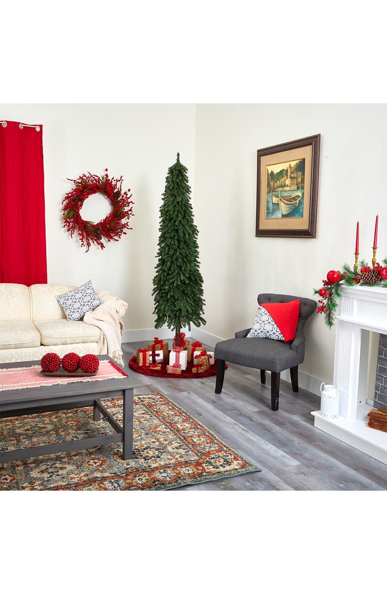 NEARLY NATURAL 7ft. Grand Alpine Artificial Christmas Tree with 400 Clear Lights on Natural Trunk, Alternate, color, 