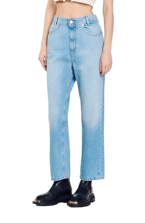 Low-rise straight-leg jeans