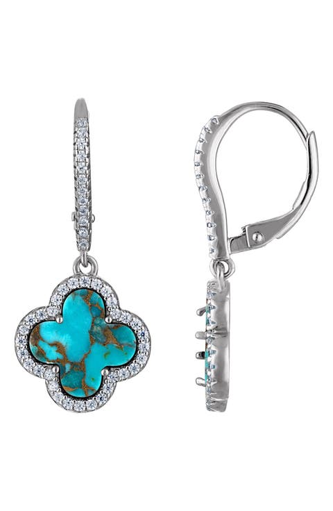 Sterling Silver Quatrefoil Drop Earrings