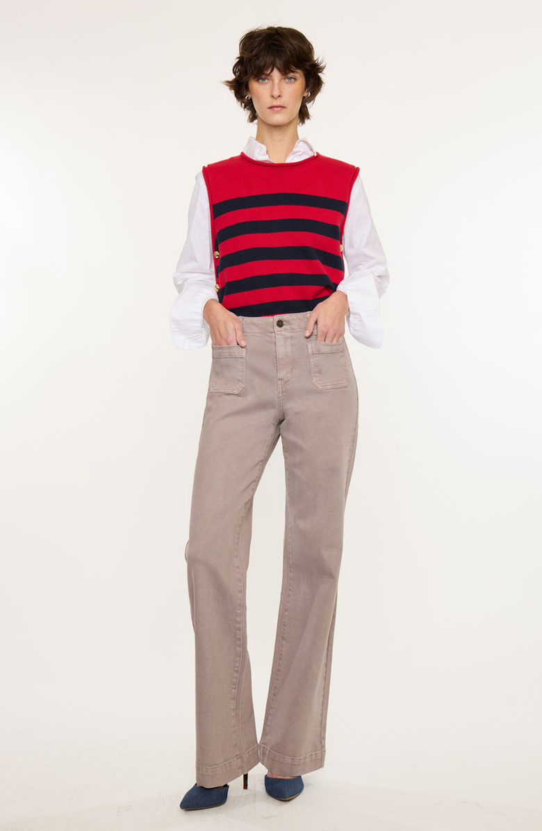 KanCan Tracy High Rise Loose Flare Jeans, Alternate, color, Taupe