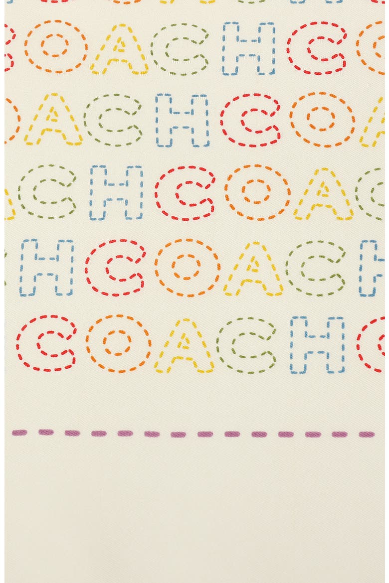 Stitch Print Square Silk Bandana, Alternate, color, CHALK MULTI